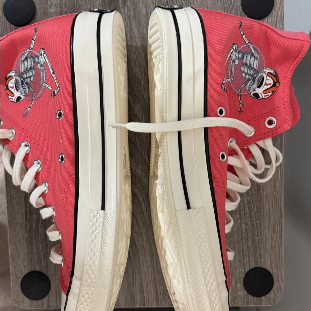 Converse Chuck 70 Pink High Top Sneakers Dia de los Muertos US Men’s 9.5 - Picture 5 of 10